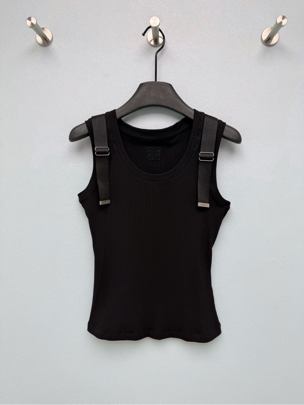 Loewe Black Ribbed Tank with Adjustable Strap Hardware